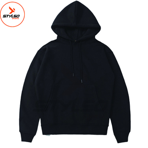 Vente en gros de sweat-shirt surdimensionné pour hommes pull à capuche style de rue personnalisé crochet blanc couleur unie vêtements d'extérieur d'hiver nouveau lot - Product Image 4