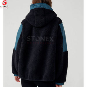 Nouvelle arrivée du meilleur fabricant veste pull à manches longues en polaire pour femmes manteau rempli de coton à demi-fermeture éclair taille XL directe - Product Image 3