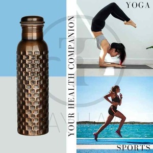 Offre Spéciale 100% bouteille d'eau en cuivre pur 1000ml avec isolation thermique et logo personnalisé étanche pour les fêtes et l'eau bouillante - Product Image 1