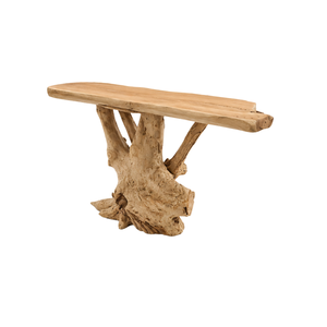 ARTERRA Premium Eco-Friendly Handmade Solid Wood <b>Rustic</b> Teak Root <b>Console</b> <b>Table</b> Live Edge Modern Organic Living Room - Product Image 4