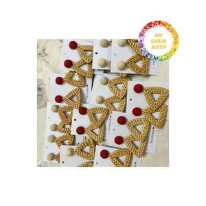 ชุดเครื่องประดับต่างหูสำหรับวันหยุดและปาร์ตี้พร้อมต่างหูหวายสไตล์เกาหลีคอลเลกชันใหม่ชุดแฟชั่นหรูหราทันสมัย - Product Image 2