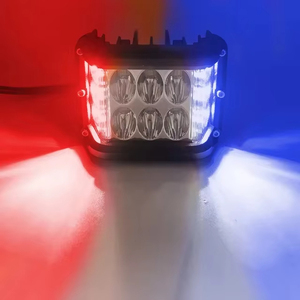 Foco de Trabajo LED de 4" con Disparo Lateral Doble Luz Estroboscópica Blanca y Ámbar Lámpara Intermitente Todoterreno para Coche Camión Camioneta Barco SUV - Product Image 2