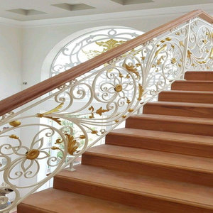 Rampe d'escalier intérieure décorative en fer forgé fabriquée au Vietnam, conception personnalisée, fournisseur de rampes en fer modernes - Product Image 2