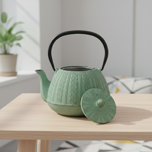 Théière en fonte décorative de qualité alimentaire 3009320-1.2, finition émaillée, 1200 ml, style japonais, en acier inoxydable, vente chaude Passoire en maille pour le thé - Product Image 4