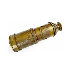 Retro Styled Antique Vintage Engraved Victorian Marine Telescope With Imprinted Leather Case Decor And Collectible Gift