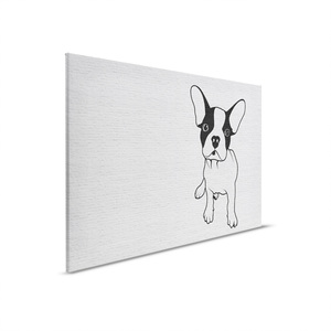 Made In Germany - Home Decor <b>Canvas</b> <b>Picture</b> Dog Stone Wall - Wall Mural In Black And White - <b>Canvas</b> <b>Picture</b> On Stretcher <b>Frame</b> - Product Image 6