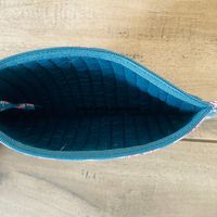 Tas kantong katun, tangan SEMPURNA UNTUK tas wanita, kantong koin & uang tunai, tas kantong buatan tangan Motif blok kantung ritsleting berlapis