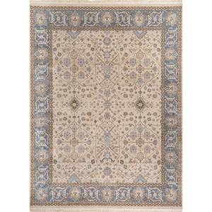 พรมขนสัตว์ถักมือ Gulnar Ivory รุ่น Spr-1509(Micv) สไตล์โบโฮ รูปทรงสี่เหลี่ยมผืนผ้า ลายเหรียญแบบนามธรรม สำหรับทางเข้าบ้าน โถงทางเดิน ทำด้วยมือ - Product Image 1