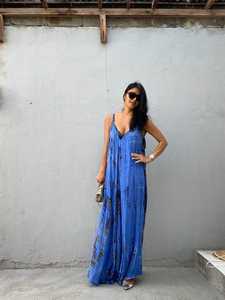 Mono Tie-Dye bohemio para mujer, ropa de playa, mono de verano con cuello en V - Product Image 2