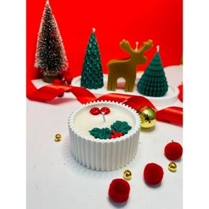 Burn Bright Hola Berry <b>Christmas</b> Soy Wax Jar Candles Eco-Friendly Home Decoration for Holiday Plant-Shaped with Scented Feature - Product Image 4