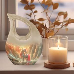 Urna de metal moderna de unicornio para mujeres, tamaño personalizado, mini urna de cremación para cenizas masculinas adultas para hombres - Product Image 3