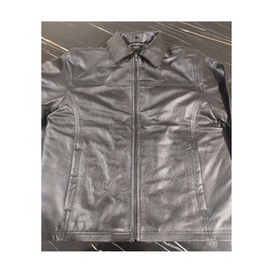 Vestes en peau de mouton à fermeture éclair pour hommes de premier ordre veste en cuir véritable imperméable OEM vestes d'hiver personnalisées en gros pour hommes - Product Image 1