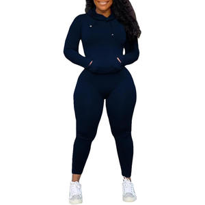 Conjunto de chándal de 2 piezas para mujer a precio barato, Sudadera con capucha y pantalones para correr, jersey de manga larga bordado, chándal para mujer - Product Image 1