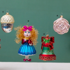 Famosi ornamenti in <span class=keywords><strong>vetro</strong></span> <span class=keywords><strong>di</strong></span> natale principesse bambine <span class=keywords><strong>campane</strong></span> e rose decorazioni per albero <span class=keywords><strong>di</strong></span> natale - Product Image 1