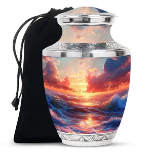 Urnas Funerarias de Cenizas para Humanos, Modelo Amanecer Naranja, Urnas Funerarias Oceánicas para Cenizas - Product Image 1