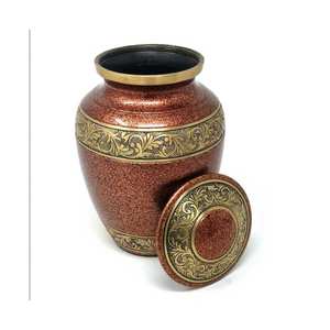 Urna de cremación para adultos de metal hecha a mano para cenizas humanas, accesorios funerarios, urna de latón, exportador indio de cremación con calidad de exportación - Product Image 2