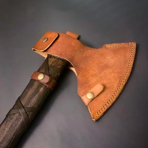 Hacha Jexmoo Personalizada de 19.5 Pulgadas, Acero al Carbono, Mango de Madera de Palisandro, Funda de Cuero, Regalo para Exteriores, Hecha a Mano, Estilo Industrial, para Partir Madera - Product Image 4