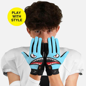 Gants de football américain à paume collante avec design et logo personnalisés, gants de football rembourrés de haute qualité, vente en gros pour les joueurs de ligne - Product Image 5