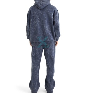 Conjunto Deportivo de Chándal con Lavado Ácido, Mezcla de Algodón y Poliéster, Unisex, con Sudadera con Capucha y Pantalones Jogger, Logotipo Personalizado, Estilo Urbano - Product Image 6