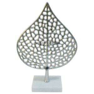 Meilleure qualité aluminium coulé feuille concepteur couleur argent fini Sculpture maison et hôtel dessus de table chambre décoration fournitures - Product Image 2
