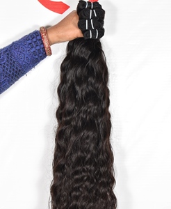 Extensiones de cabello humano de onda profunda con tejido de trama doble indio al por mayor, paquete sin procesar, sin procesar, cutícula alineada - Product Image 3