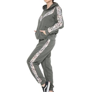 Top Trendy Custom Zipper Hoodie Mujeres Chándales Workout Joggers Sets Mujeres Dos piezas Pantalones Set Mujeres Sweatsuits Set - Product Image 3