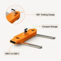 Kabel Data USB-C ke USB-C USB 3.0 XXD 240W Desain Lipat 180 Derajat Konduktor Tembaga Murni untuk Ponsel Laptop Tablet