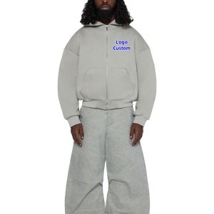 Sudadera con Capucha Personalizada para Hombre, Chándal con Logotipo Estampado, 100% Algodón, Cordón Ajustable, Doble Forro, Hombros Caídos, Talla Grande, Color Sólido - Product Image 1