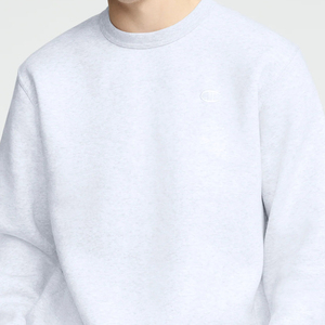 Sweat-shirt pour homme de haute qualité 100% coton couleur argent platine chiné, écologique, respirant, tricoté pour l'automne et l'hiver - Product Image 2