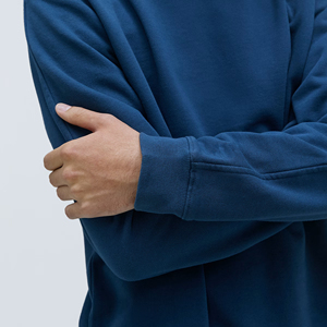 Sudadera de Felpa de Algodón para Hombre de Alta Calidad con Logotipo Personalizado, Color Azul Sólido para Invierno - Precios Competitivos - Product Image 4