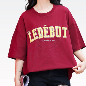 T-shirts Vintage Femme Coupe Droite Décontractés d'Été 100% Coton Respirant Séchage Rapide Manches Courtes Impression Personnalisée en Gros Tendance - Product Image 2