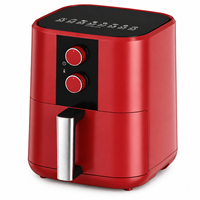 Friteuse à air mécanique Alpha 5L 8L 10L 12L avec bouton rotatif, 1200W, température réglable, minuterie, sans huile, pour la cuisine familiale