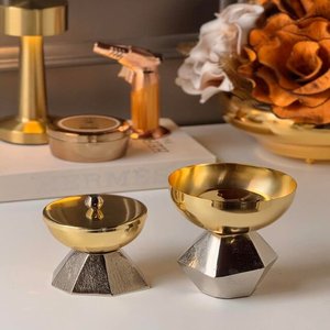 Newly Designed Arabic Metal Handicraft Bakhoor <b>Burner</b> with Gold & <b>Silver</b> Finish Anti-Odour Aromatherapy All-Season Use - Product Image 2
