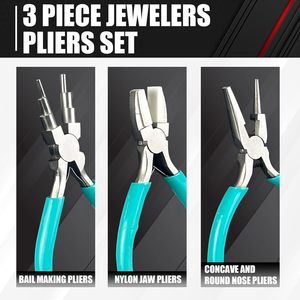 Juego de alicates para microjoyería de acero inoxidable, 3 uds., kit de herramientas para hacer joyas y suministros para elaborar y reparar joyas - Product Image 3