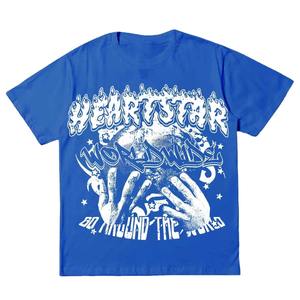 T-shirt de streetwear vintage surdimensionné pour hommes 100% coton lettre motif respirant flamme police Hip Hop décontracté pour - Product Image 5