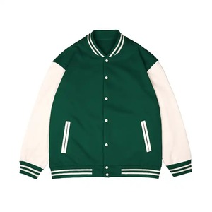 Veste universitaire en denim réversible coupe slim coupe-vent personnalisée OEM avec impression de lettres style streetwear - Product Image 4