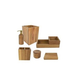 Accessoires de salle de bain en bois plateau de salle de bain en bois accessoires ensemble couleur bois naturel produit Offre Spéciale - Product Image 3