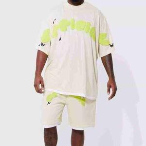 2025 Custom <b>Mens</b> Plus Size Oversized 100% Cotton <b>T</b> <b>Shirt</b> Short Set Breathable Two Piece 6x-10x Puff Print High Street <b>Thermal</b> - Product Image 1