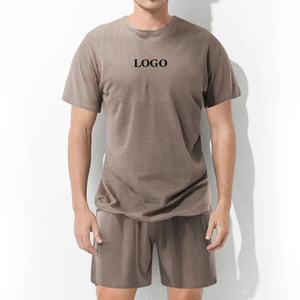 Conjunto de camiseta de 2 piezas de manga corta con logotipo personalizado de la mejor calidad para hombre, ropa informal y de verano transpirable de algodón de secado rápido - Product Image 6