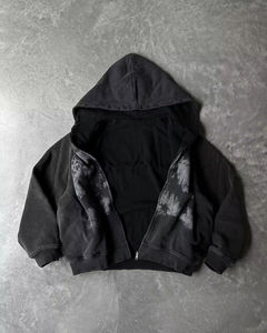 ผู้ผลิตเสื้อผ้า OEM รับทำโลโก้ปัก ออกแบบลายพิมพ์ดิจิทัล เสื้อผ้าสตรีทแวร์แฟชั่น ผ้าฝ้าย 100% เสื้อฮู้ดซิปสำหรับฤดูหนาว - Product Image 3