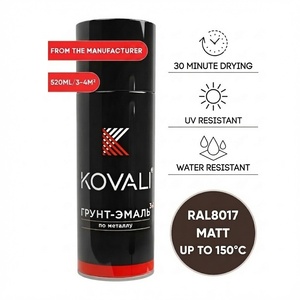 KOVALI 3 en 1 Aérosol Spray Apprêt Émail Protection Anti-Rouille et Anti-Corrosion Métal Bois Mat Marron Chocolat RAL 8017 520ml - Product Image 1