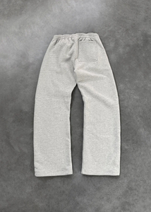 Pantalon de jogging ample et large en molleton gris 340 GSM pour homme, style streetwear, avec logo imprimé - Product Image 4