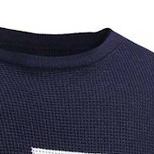 Pull en maille à manches longues de haute qualité, vente d'usine, impression, broderie, col rond personnalisé, vêtements pour hommes, tricot, pulls d'hiver - Product Image 4