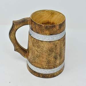 Tazas de cerveza de madera ecológicas hechas a mano alternativa de bebida sostenible de excelente calidad a bajo precio en la India Drinkware - Product Image 1