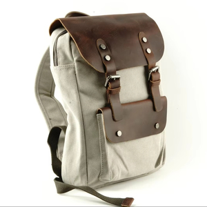 Sac à dos de luxe en cuir et toile, rétro, pour voyage en plein air, randonnée, école, ordinateur portable, léger, grande capacité, modèle écologique - Product Image 1