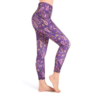 Leggings de yoga fitness taille haute pour femmes, leggings imprimés sublimés avec logo à la taille, leggings pour femmes, nouveau style - Product Image 4