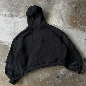 Sudadera Vintage de Estilo Urbano, Sudadera Corta de Algodón con 4 Cremalleras, Lavado Ácido, Felpa Francesa, Sudadera Holgada para Hombre - Product Image 6