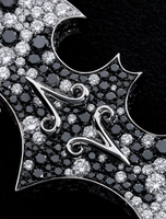 Collier pendentif chauve-souris en argent sterling 925 noir glacé avec pierres de moissanite, bijoux de luxe unisexe style hip-hop pour occasions festives