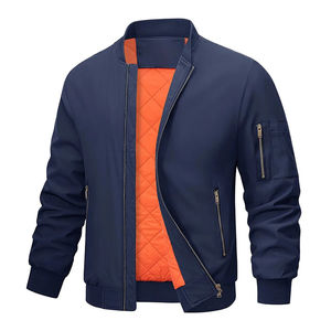 Chaquetas de bombardero de satén ajustadas unisex Chaqueta de invierno con soporte Cierre de cremallera Chaqueta de hombre de mejor estilo Precio razonable al por mayor - Product Image 4