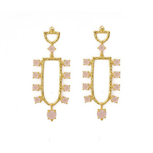Boucles d'oreilles tendance El Joyero plaquées or 18 carats, en laiton, mignonnes, chrétiennes, pour demoiselles d'honneur, fiançailles, bijoux fantaisie pour femmes - Product Image 1
